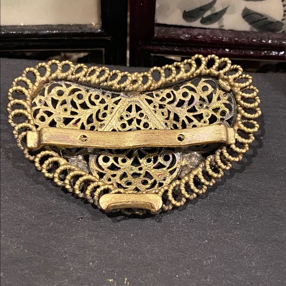 Antique Art Nouveau Sash Clip With Crystals. - Picture 3 of 6